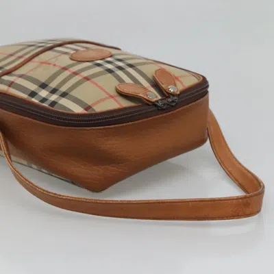 Pre-owned Burberry Nova Check Beige Canvas Shoulder Bag ()