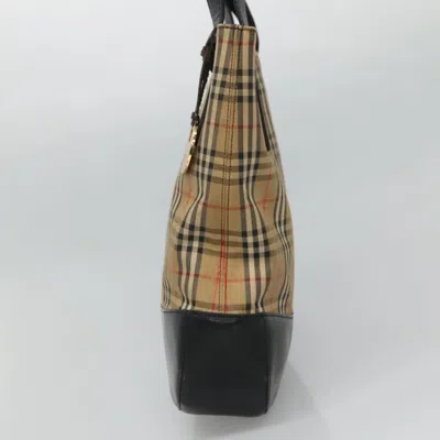 Pre-owned Burberry Nova Check Beige Canvas Shoulder Bag ()