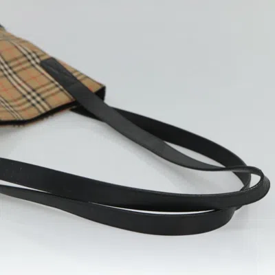 Pre-owned Burberry Nova Check Beige Canvas Shoulder Bag ()