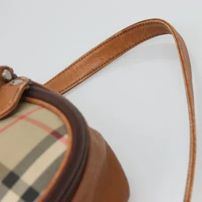Pre-owned Burberry Nova Check Beige Canvas Shoulder Bag ()