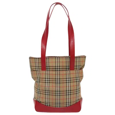 Pre-owned Burberry Nova Check Beige Canvas Shoulder Bag ()
