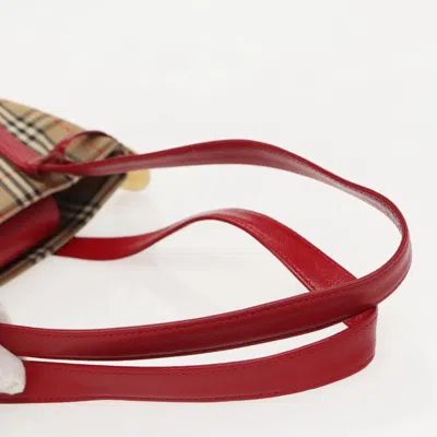 Pre-owned Burberry Nova Check Beige Canvas Shoulder Bag ()