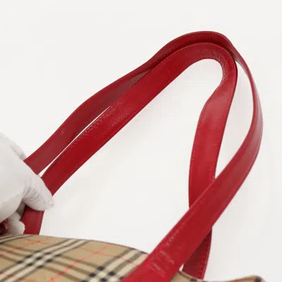 Pre-owned Burberry Nova Check Beige Canvas Shoulder Bag ()