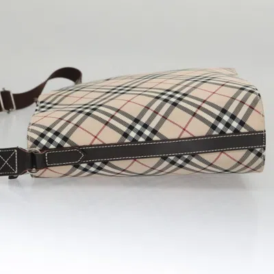 Pre-owned Burberry Nova Check Beige Canvas Shoulder Bag ()