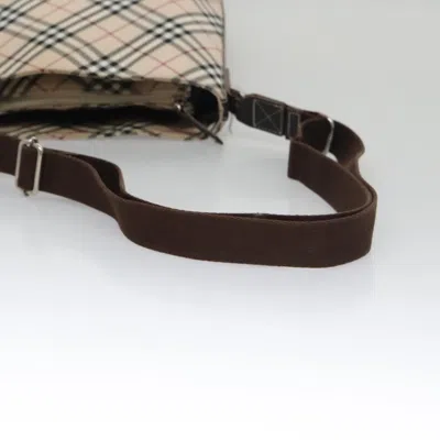 Pre-owned Burberry Nova Check Beige Canvas Shoulder Bag ()