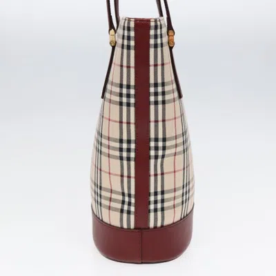 Pre-owned Burberry Nova Check Beige Canvas Shoulder Bag ()