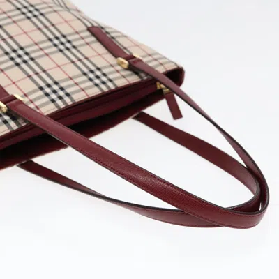 Pre-owned Burberry Nova Check Beige Canvas Shoulder Bag ()