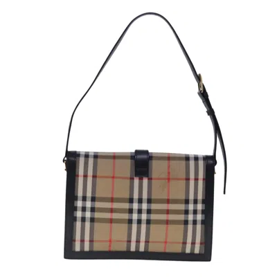 Pre-owned Burberry Nova Check Beige Canvas Shoulder Bag ()