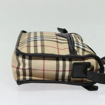 Pre-owned Burberry Nova Check Beige Canvas Shoulder Bag ()