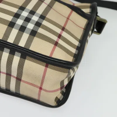 Pre-owned Burberry Nova Check Beige Canvas Shoulder Bag ()
