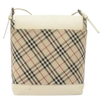Pre-owned Burberry Nova Check Beige Canvas Shoulder Bag ()
