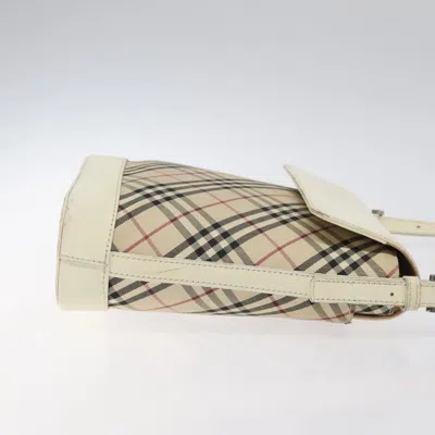 Pre-owned Burberry Nova Check Beige Canvas Shoulder Bag ()