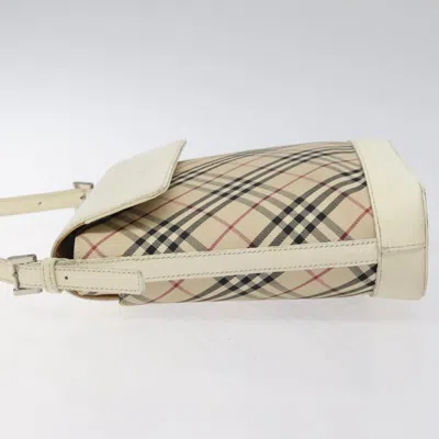 Pre-owned Burberry Nova Check Beige Canvas Shoulder Bag ()