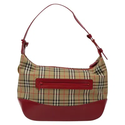 Pre-owned Burberry Nova Check Beige Canvas Shoulder Bag ()