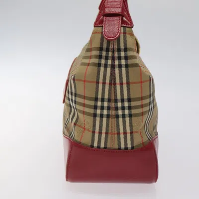 Pre-owned Burberry Nova Check Beige Canvas Shoulder Bag ()