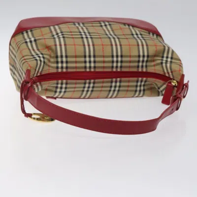 Pre-owned Burberry Nova Check Beige Canvas Shoulder Bag ()