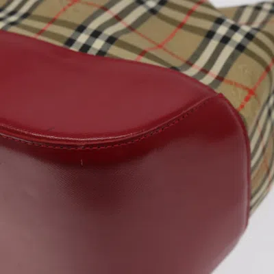Pre-owned Burberry Nova Check Beige Canvas Shoulder Bag ()