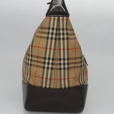 Pre-owned Burberry Nova Check Beige Canvas Shoulder Bag ()