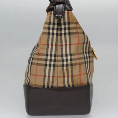 Pre-owned Burberry Nova Check Beige Canvas Shoulder Bag ()
