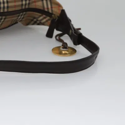 Pre-owned Burberry Nova Check Beige Canvas Shoulder Bag ()