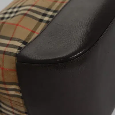 Pre-owned Burberry Nova Check Beige Canvas Shoulder Bag ()