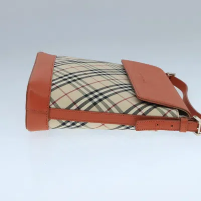 Pre-owned Burberry Nova Check Beige Canvas Shoulder Bag ()