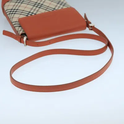 Pre-owned Burberry Nova Check Beige Canvas Shoulder Bag ()