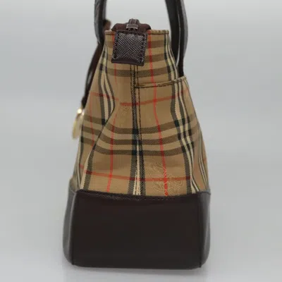 Pre-owned Burberry Nova Check Beige Canvas Shoulder Bag ()