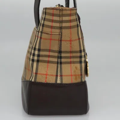 Pre-owned Burberry Nova Check Beige Canvas Shoulder Bag ()