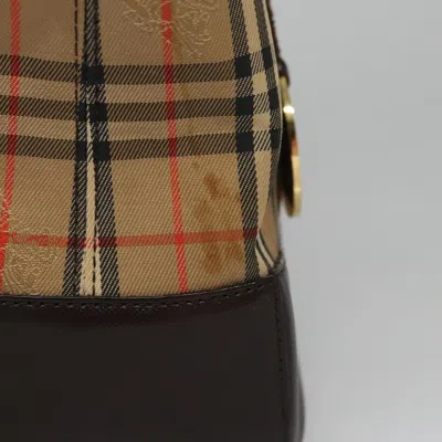 Pre-owned Burberry Nova Check Beige Canvas Shoulder Bag ()