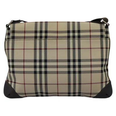 Pre-owned Burberry Nova Check Beige Canvas Shoulder Bag ()
