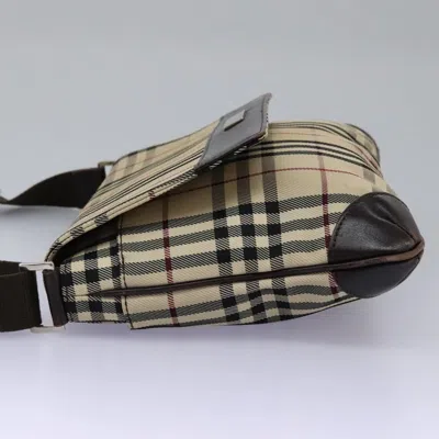 Pre-owned Burberry Nova Check Beige Canvas Shoulder Bag ()