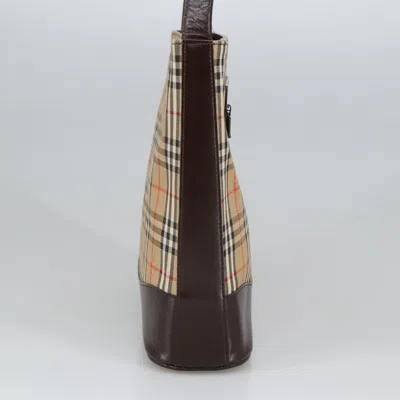 Pre-owned Burberry Nova Check Beige Canvas Shoulder Bag ()