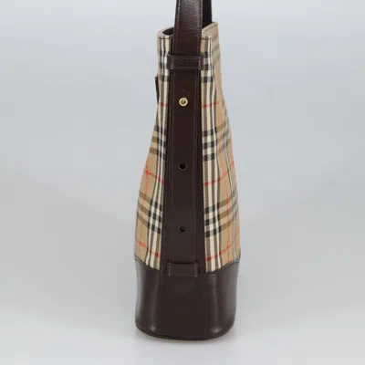 Pre-owned Burberry Nova Check Beige Canvas Shoulder Bag ()