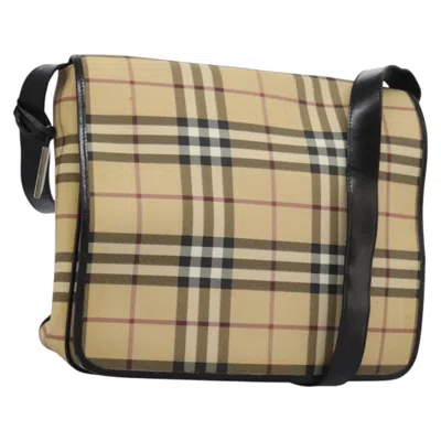Pre-owned Burberry Nova Check Beige Canvas Shoulder Bag ()