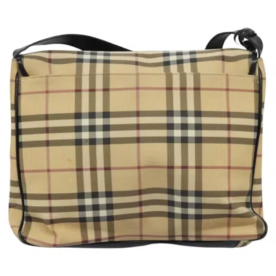 Pre-owned Burberry Nova Check Beige Canvas Shoulder Bag ()