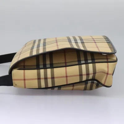 Pre-owned Burberry Nova Check Beige Canvas Shoulder Bag ()