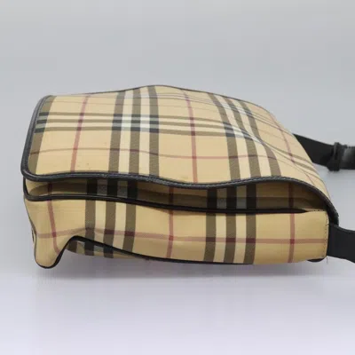 Pre-owned Burberry Nova Check Beige Canvas Shoulder Bag ()