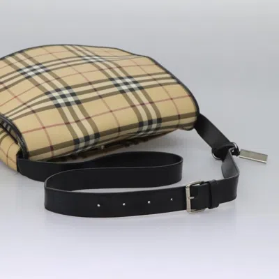 Pre-owned Burberry Nova Check Beige Canvas Shoulder Bag ()