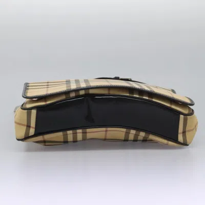 Pre-owned Burberry Nova Check Beige Canvas Shoulder Bag ()