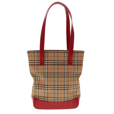Pre-owned Burberry Nova Check Beige Canvas Shoulder Bag ()