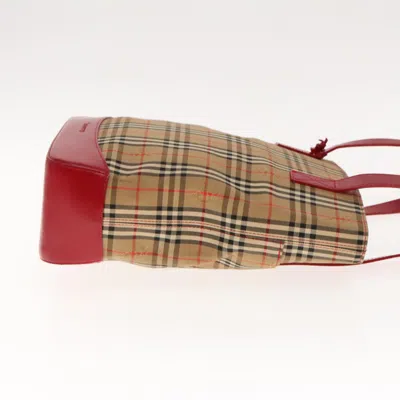Pre-owned Burberry Nova Check Beige Canvas Shoulder Bag ()