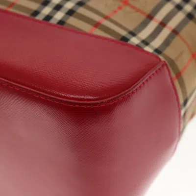 Pre-owned Burberry Nova Check Beige Canvas Shoulder Bag ()