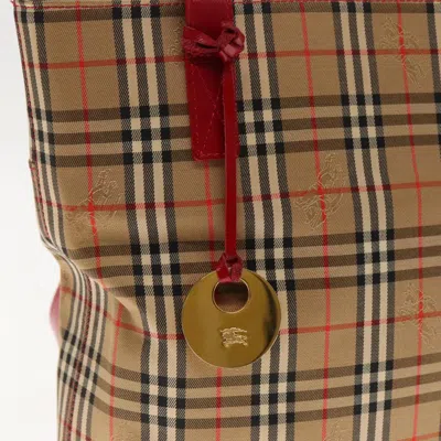 Pre-owned Burberry Nova Check Beige Canvas Shoulder Bag ()