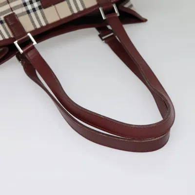 Pre-owned Burberry Nova Check Beige Canvas Tote Bag ()