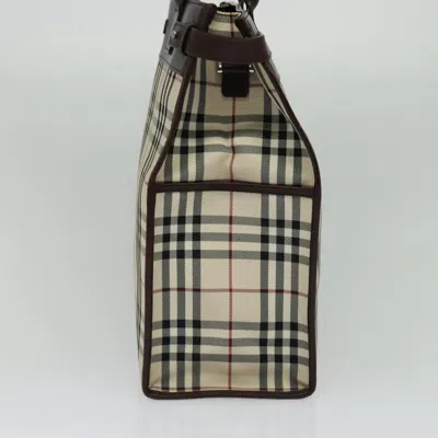 Pre-owned Burberry Nova Check Beige Canvas Tote Bag ()