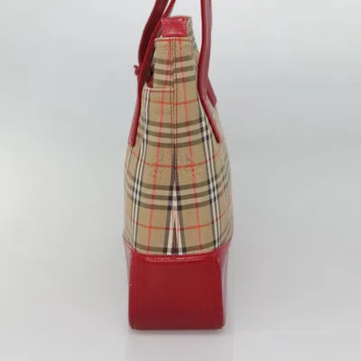 Pre-owned Burberry Nova Check Beige Canvas Tote Bag ()