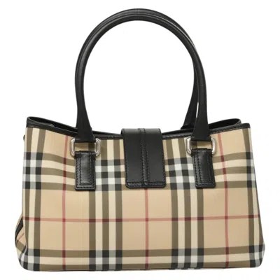 Pre-owned Burberry Nova Check Beige Canvas Tote Bag ()