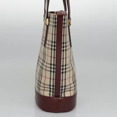 Pre-owned Burberry Nova Check Beige Canvas Tote Bag ()