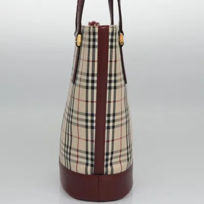 Pre-owned Burberry Nova Check Beige Canvas Tote Bag ()